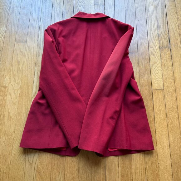 Emanuel Ungaro Size M Red Wool Mohair Blend Single Breasted Blazer Jacket - Picture 13 of 16